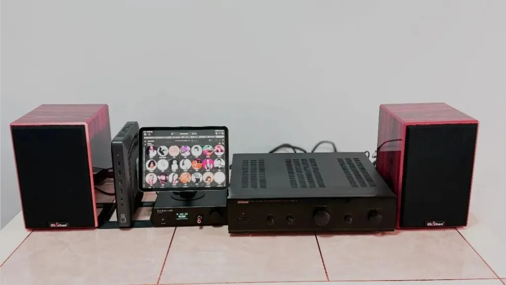 Daphile 瘦客户机数播与老功放、音箱组成的桌面听音系统