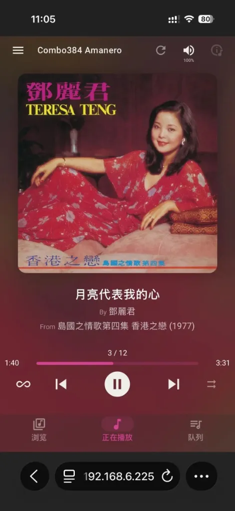 Daphile 移动端控制界面（iPhone 适配效果）